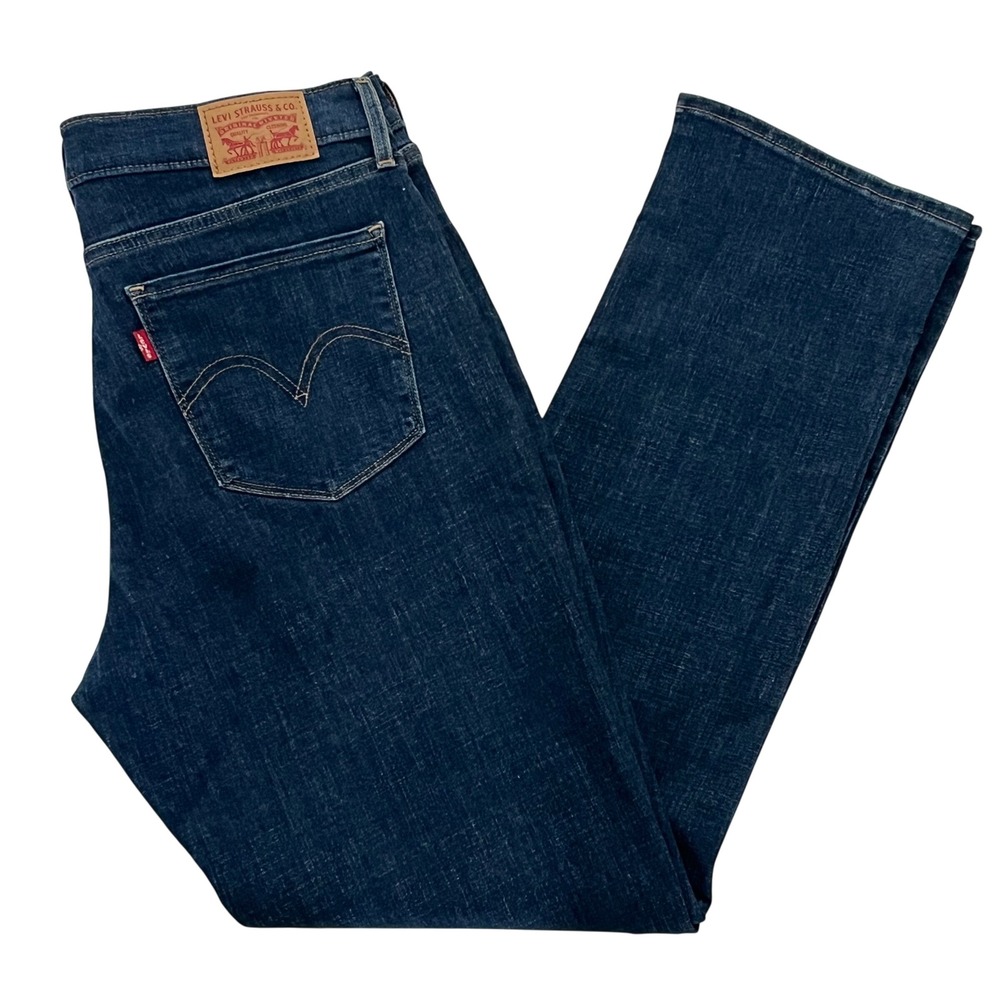 Levi's Women Classic Straight Jeans 10 (30x30) Blue Dark Wash Stretch 39250-0050